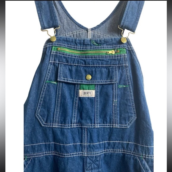 Liberty Overalls Mens 38x25  Blue Jean Denim Bibs Carpenter Farmer Workwear - Picture 3 of 10